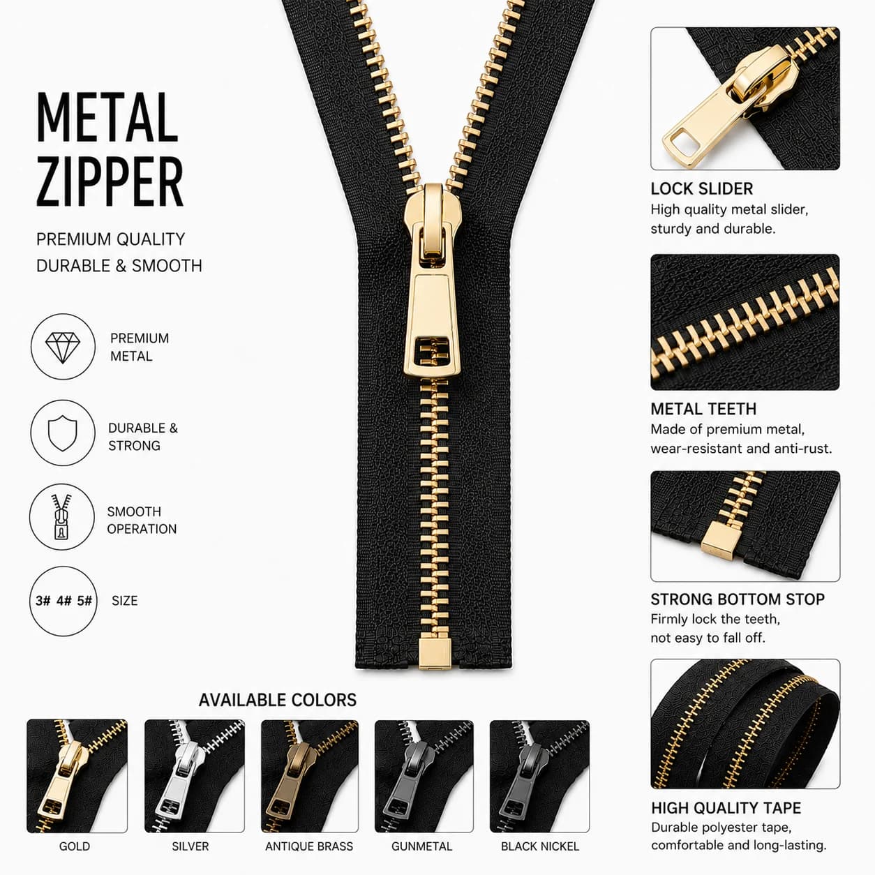 Metal Zippers