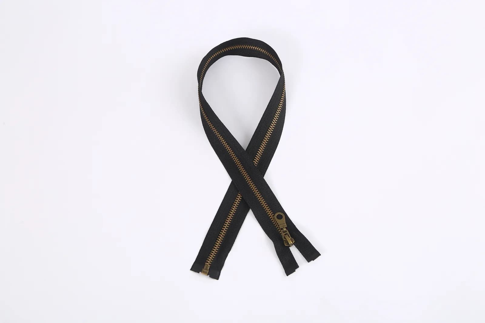 Navy Tape with Antique Bronze Teeth, Open-End