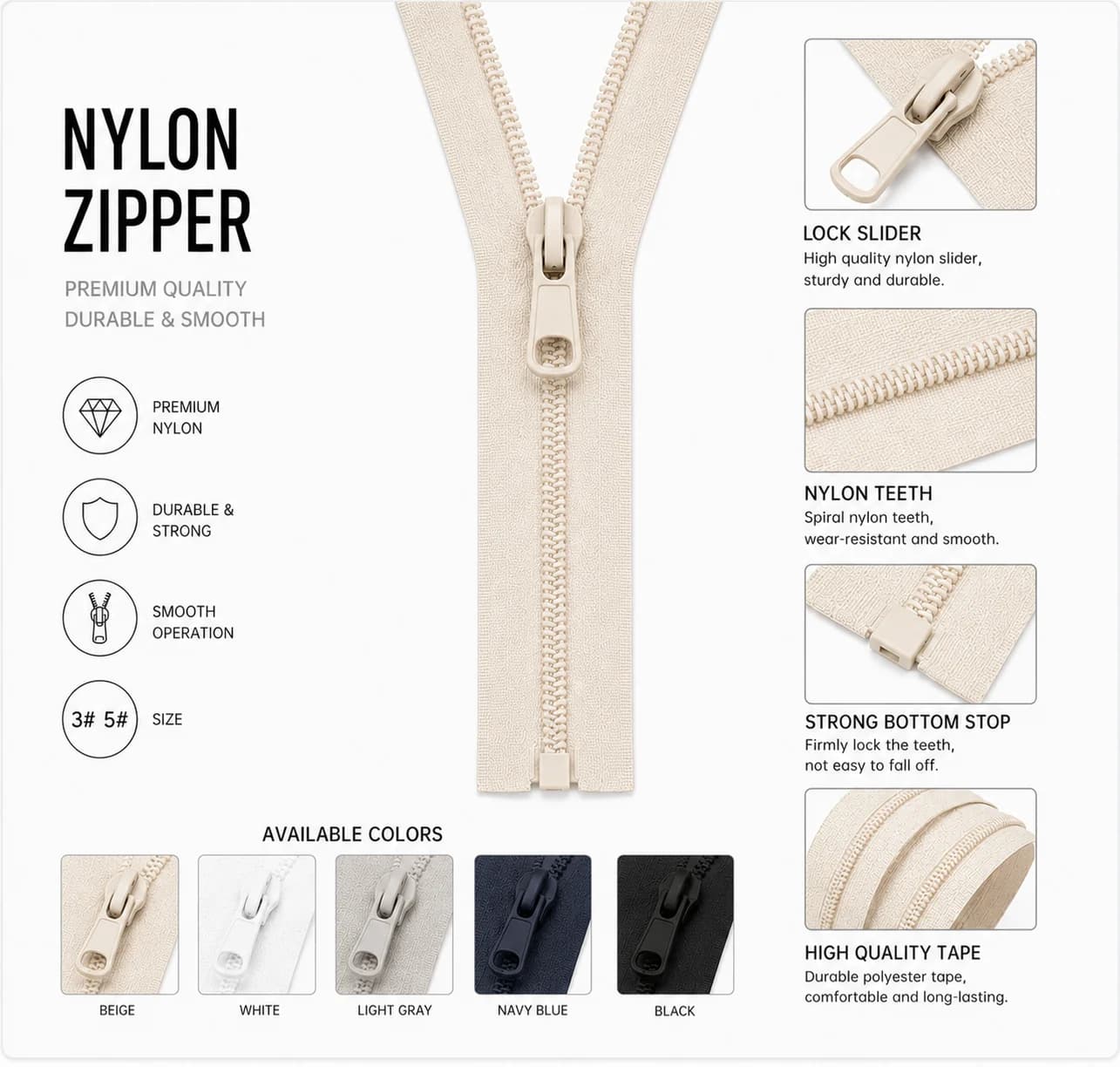 Nylon Zippers