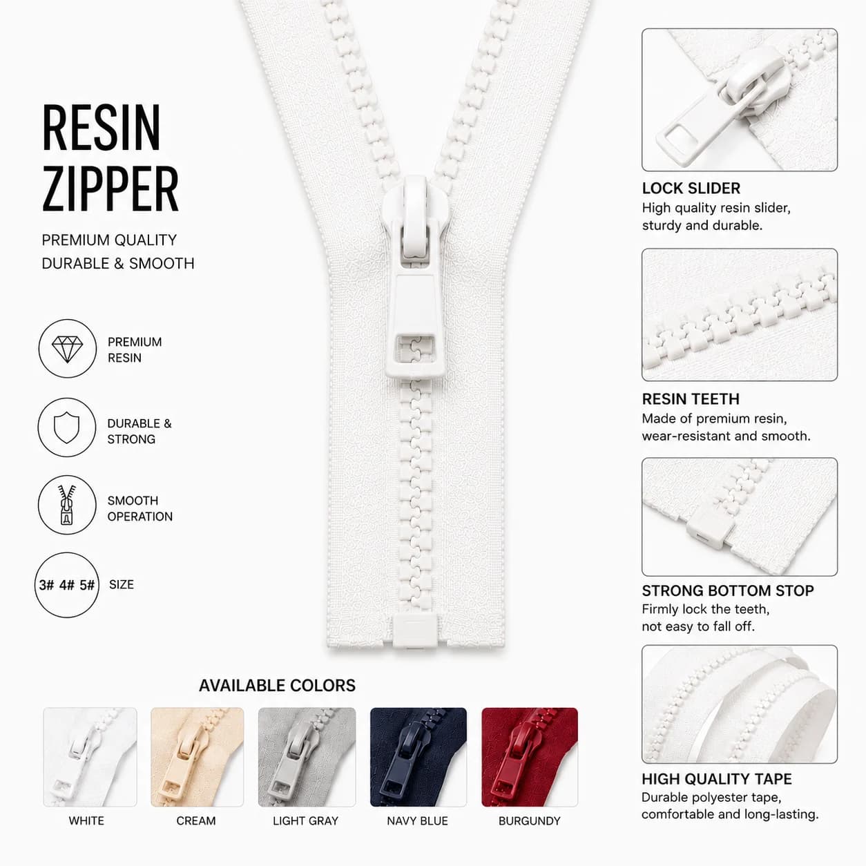 Resin Zippers